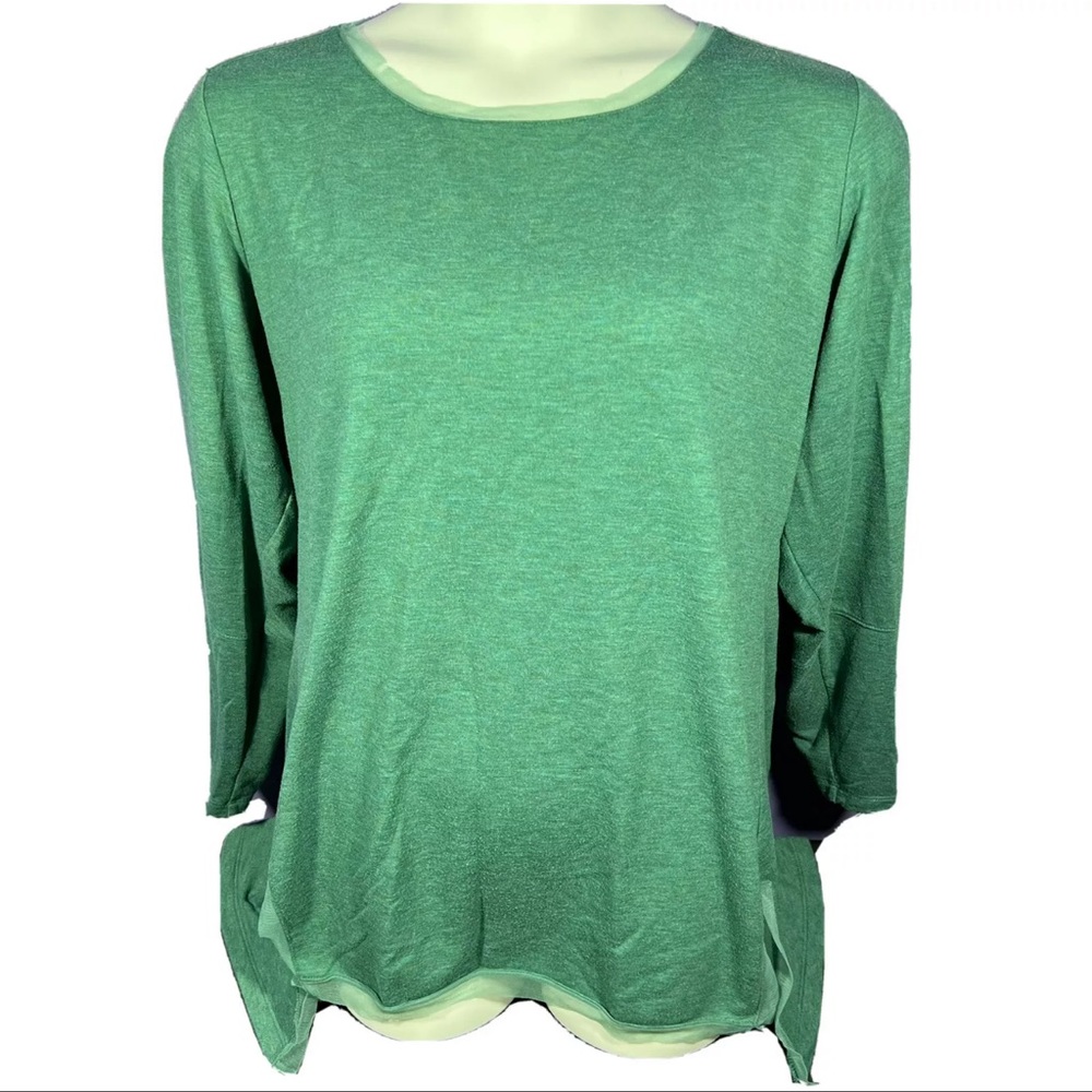 LOGO LOUNGE French TerryTop w/ Tulle Trim Plus Size 3X by Lori Goldstein